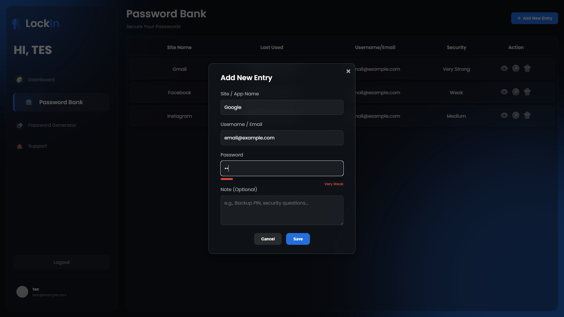 LockIn - Password Manager — final result 5