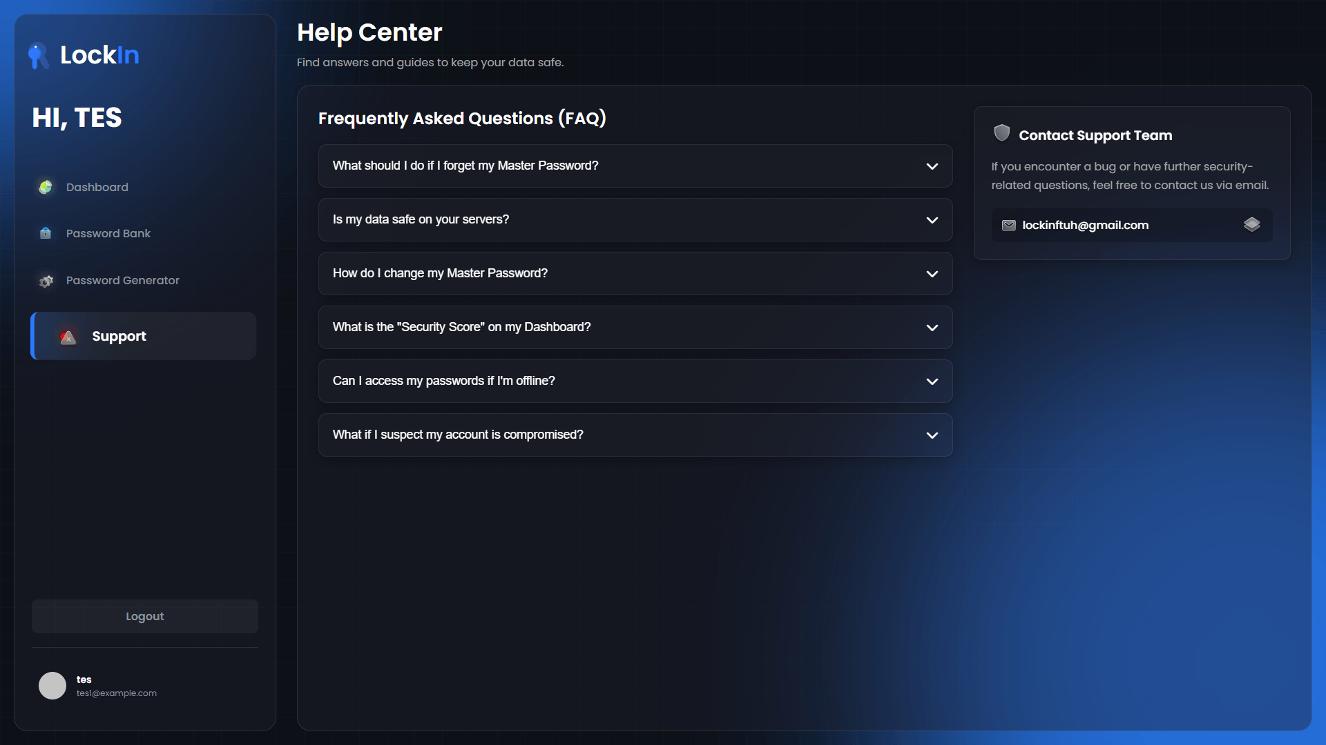 LockIn - Password Manager — final result 8