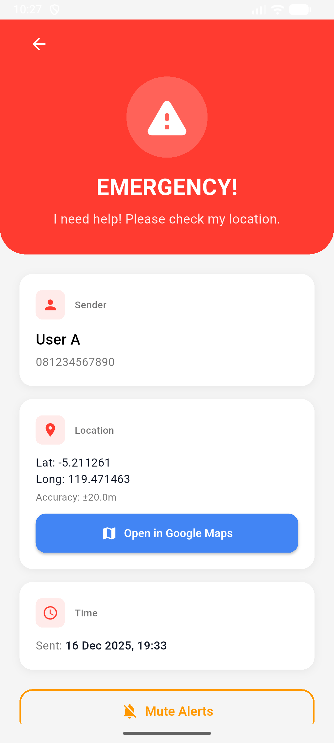 MyFriends - Emergency SOS & Contact Management App — final result 7