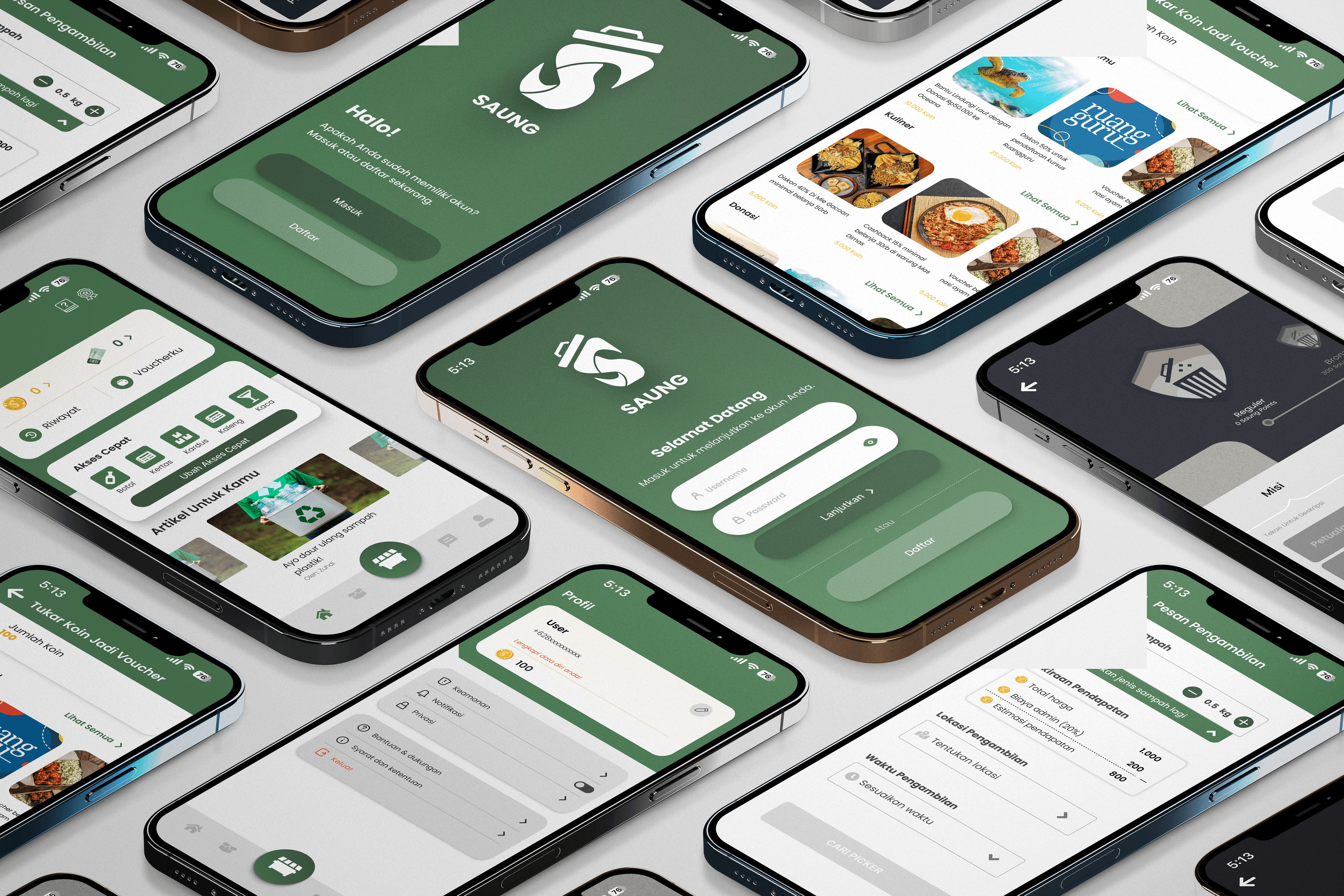 SAUNG - Waste Management UI/UX Design — application 1